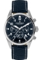 Preview: Jacques Lemans Herrenuhr Chronograph Blau Leder 10ATM 42-2B