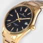 Preview: Jacques Lemans Herrenuhr Edelstahl Datum Goldfarben 10ATM 50-3M