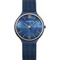 Preview: Bering Damenuhr Saphirglas Blau Goldfarbend Flach 18434-397