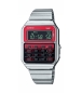 Preview: Casio Herrenuhr Retro Taschenrechner Digital Edelstahlband Rot CA-500WE-4BEF