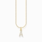 Preview: THOMAS SABO Damen Halskette Silber Buchstabe A Goldfarben KE2240-414-14-L45V