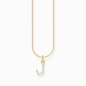 Preview: THOMAS SABO Damen Halskette Silber Buchstabe J Goldfarben KE2249-414-14-L45V