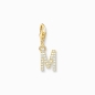 Preview: THOMAS SABO Charm Buchstabe M 925 Silber vergoldet 1976-414-14