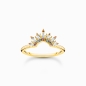 Preview: THOMAS SABO Damen Ring 925 Silber Goldfarben Gr. 54 TR2456-488-7-54