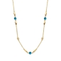 Preview: Spirit Icons Damenkette 925 Silber Goldfarben Blau 45cm 11022-45