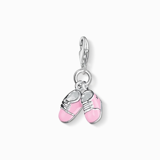 THOMAS SABO Charm rosa Babyschuhe 925 Silber 0820-007-9