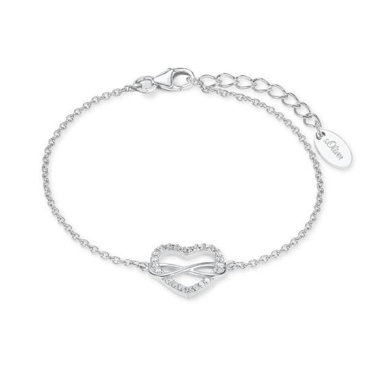 s.Oliver Damen Armband 925 Silber Herz 17+3cm 2020972