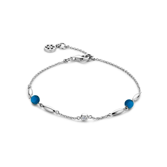 Spirit Icons Damen Armband 925 Silber Blau 19cm 20491