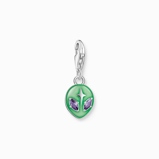 THOMAS SABO Charm Alien Grün 925 Silber 2050-041-6