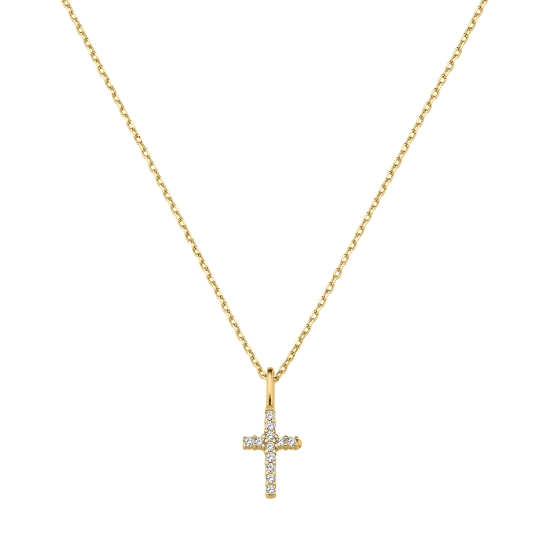 CEM Halskette mit Anhänger Kreuz 585er Gold 42+3cm 6-213076-001