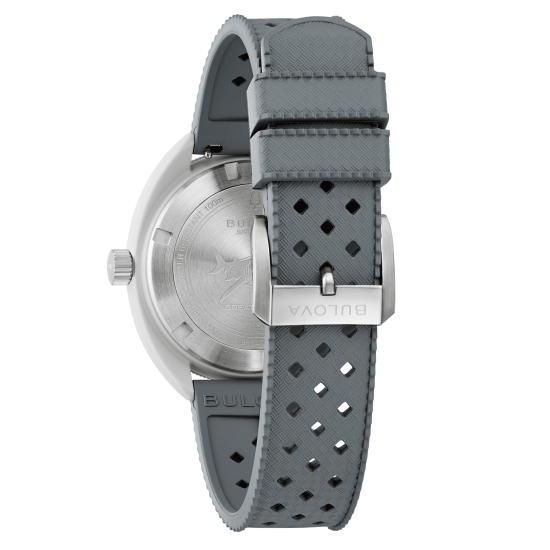 Bulova Herrenuhr Snorkel 41mm Datum Grau 10BAR Silikon 98B449