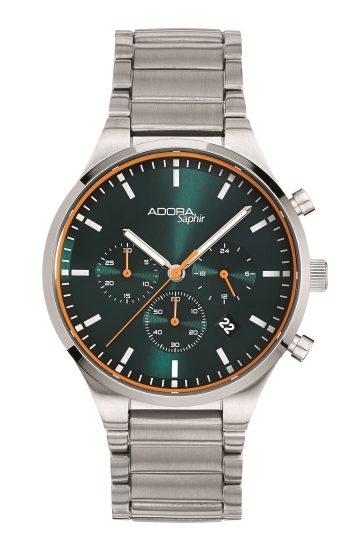 Adora Herrenuhr Titan Chronograph Saphirglas Grün 10BAR AS4706