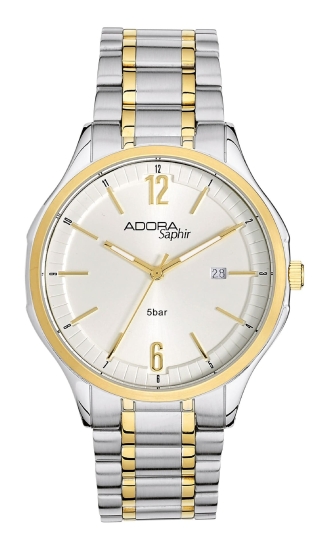 Adora Herrenuhr Edelstahl Saphirglas Datum Bicolor AS4588