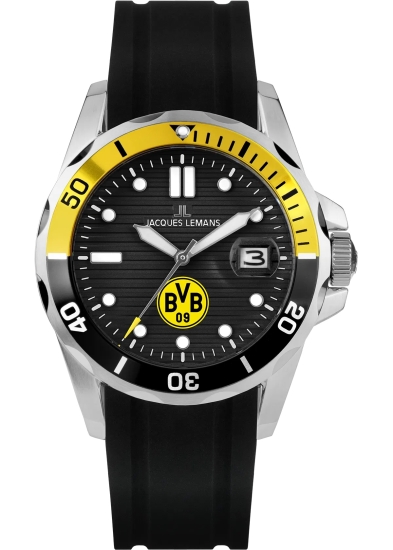 Jacques Lemans Herrenuhr Borussia Dortmund Silikon 10ATM BVB-07