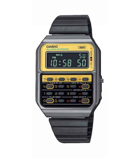 Casio Herrenuhr Retro Taschenrechner Digital Edelstahlband CA-500WEGG-9BEF