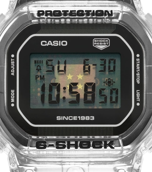 Casio Herrenuhr Digital 40th Anniversary CLEAR REMIX Serie DW-5040RX-7ER