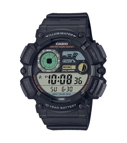 Casio Herrenuhr Digital Mondphase Licht 10BAR Groß WS-1500H-1AVEF