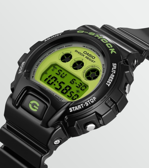 Casio G-SHOCK Herrenuhr Digital Schwarz Glänzend 20BAR DW-6900RCS-1ER