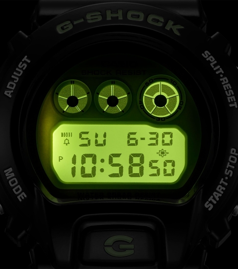 Casio G-SHOCK Herrenuhr Digital Schwarz Glänzend 20BAR DW-6900RCS-1ER