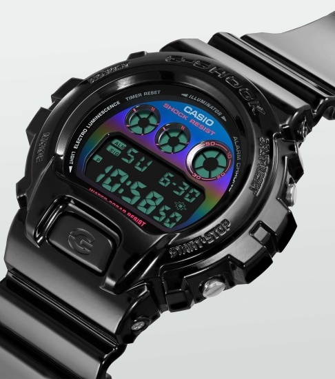 Casio G-SHOCK Herrenuhr Digital Schwarz Glänzend DW-6900RGB-1ER