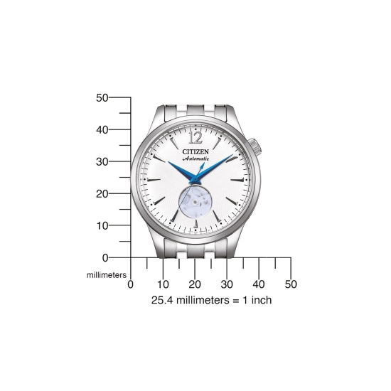 Citizen Herrenuhr Automatik Edelstahl Weiß 40mm NH9131-73A