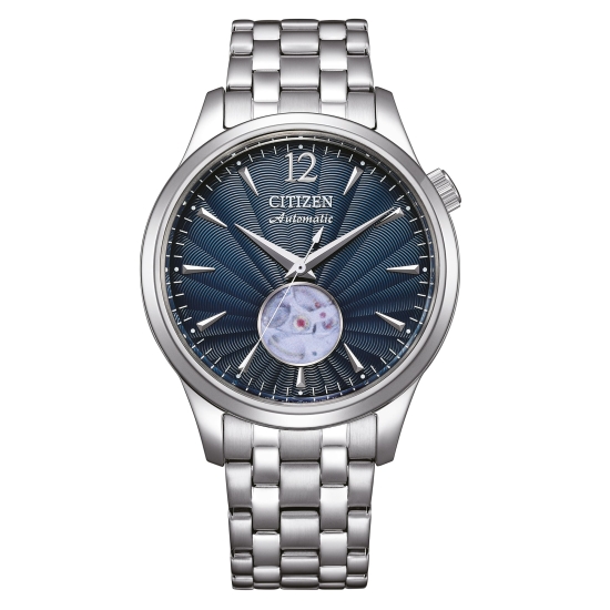 Citizen Herrenuhr Automatik Edelstahl Blau 40mm NH9131-73L