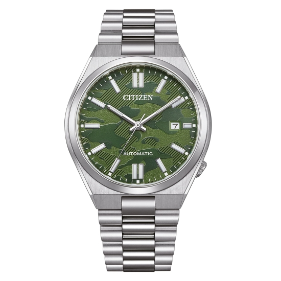 Citizen Herrenuhr Automatik Saphirglas Datum Grün Tsuyosa NJ0159-86X