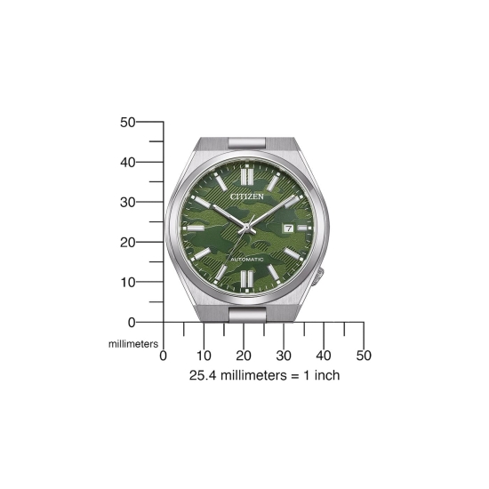 Citizen Herrenuhr Automatik Saphirglas Datum Grün Tsuyosa NJ0159-86X