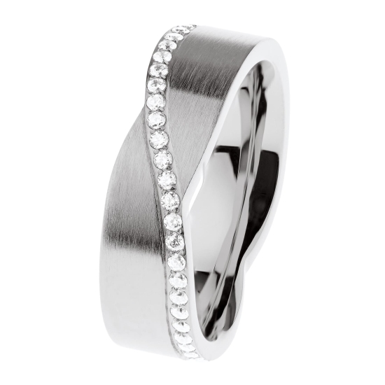 Ernstes Design Damen Ring Edelstahl matt/poliert Gr.56 R768.56