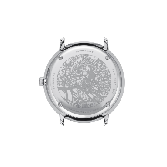 Sternglas Hamburg neographit Herrenuhr Saphirglas Leder S01-HH39-BR03