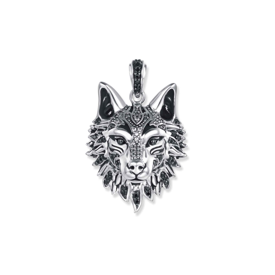 Seinerzeit Ketten Anhänger Wolf Hannibal 925 Silber SZA-3990-424