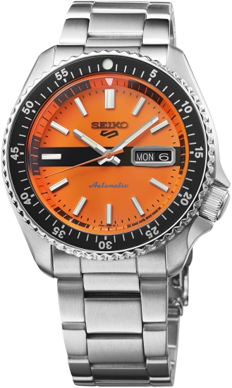 Seiko 5 Sports Herrenuhr Automatik Orange 10BAR SRPK11K1