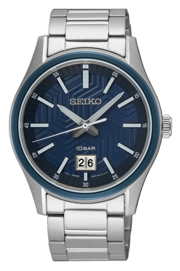 Seiko Herrenuhr Saphirglas Großdatum 10BAR Blau SUR559P1