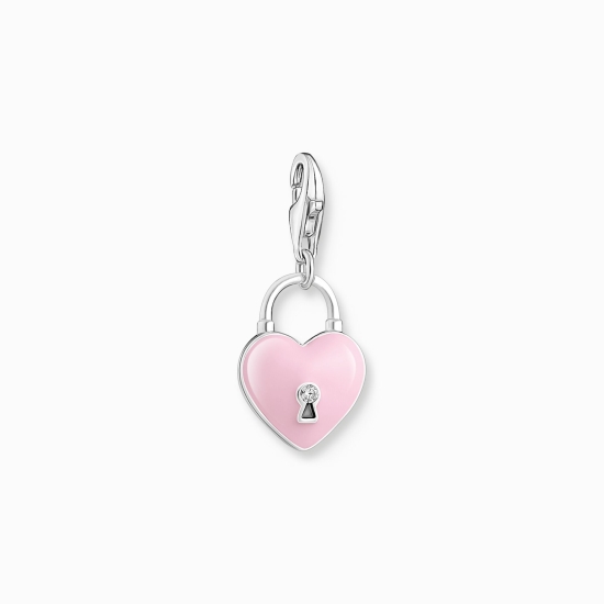 THOMAS SABO Charm Anhänger rosa Herzschloss 925 Silber 2071-691-9