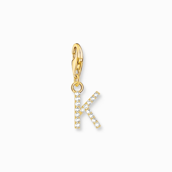 THOMAS SABO Charm Buchstabe K Silber vergoldet 1974-414-14