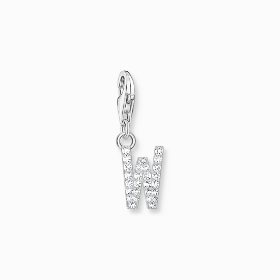 THOMAS SABO Charm Buchstabe W Silber 925 Zirkonia 1960-051-14