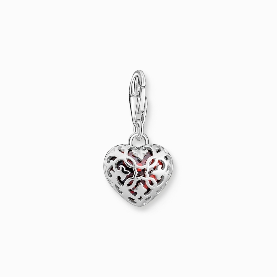 THOMAS SABO Charm Anhänger Herz 925 Silber Rot 2094-699-10