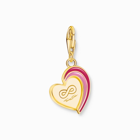 THOMAS SABO Charm Best Friends Herz Silber 925 vergoldet 2117-427-10