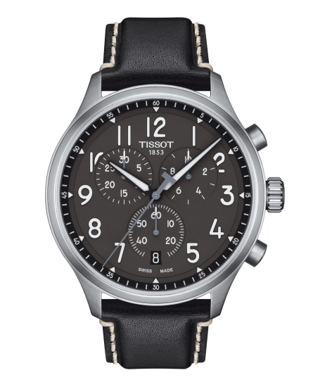 Tissot Herrenuhr Chrono XL Schwarz Leder T116.617.16.062.00