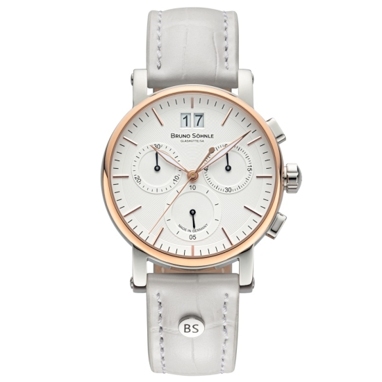 Bruno Söhnle Glashütte Damenuhr Pesaro Chrono Small Weiss 17-63115-247