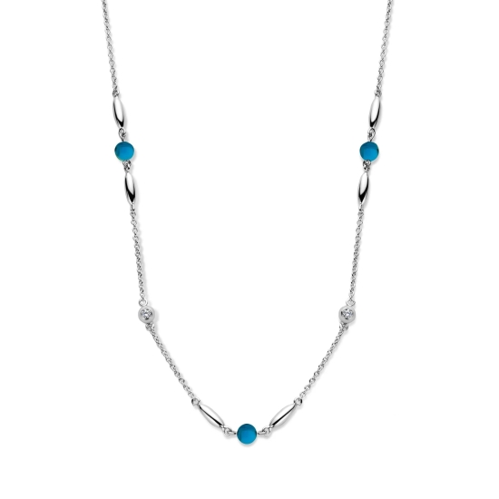 Spirit Icons Damenkette 925 Silber Blau 45cm 11021-45