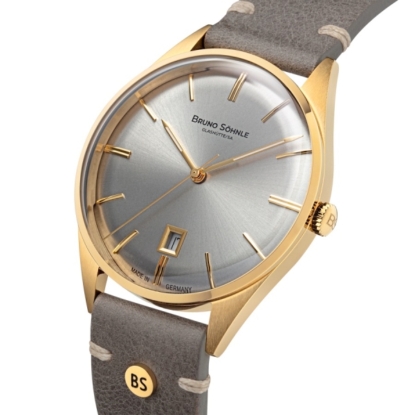 Bruno Söhnle Glashütte Herrenuhr Merano Goldfarben Leder 17-33232-241