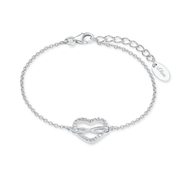 s.Oliver Damen Armband 925 Silber Herz 17+3cm 2020972