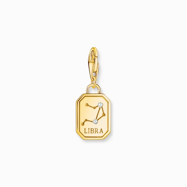 THOMAS SABO Charm Sternzeichen Waage 925 Silber goldfarben 2153-414-39