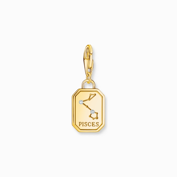 THOMAS SABO Charm Sternzeichen Fische 925 Silber goldfarben 2154-414-39