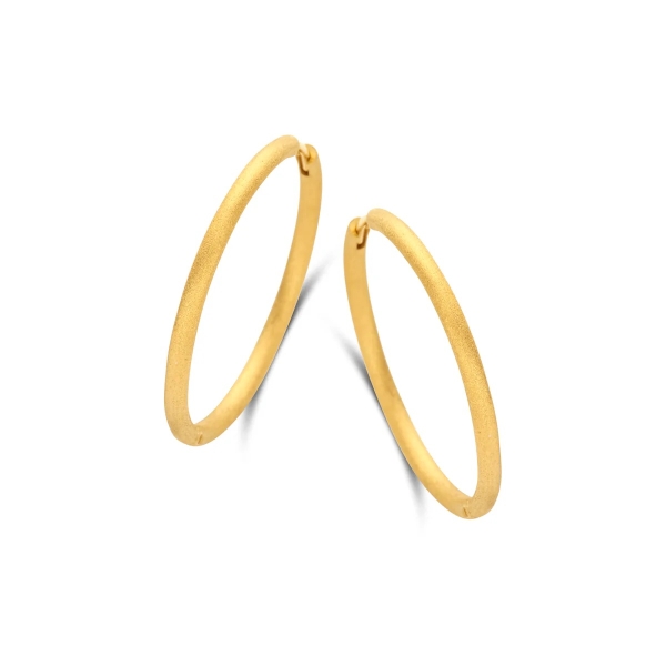 Spirit Icons Damen Ohrringe Creolen Matt 925 Silber Goldfarben 30mm 42492