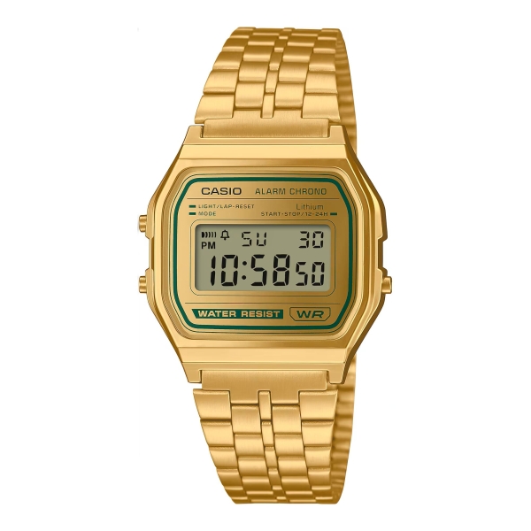 Casio Damenuhr Retro Digital Goldfarben Edelstahlband A158WEGV-9AEF