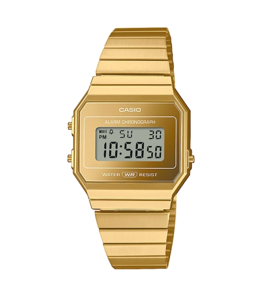 Casio Damenuhr Digital Goldfarbend Edelstahlband A700WEVG-9AEF