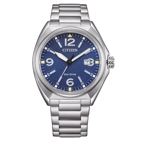 Citizen Herrenuhr Eco-Drive Solar Datum 10BAR Blau AW1571-76L