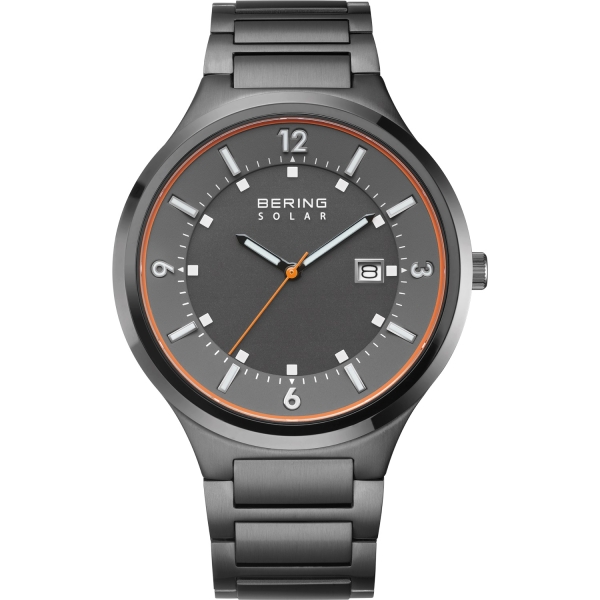 Bering Herrenuhr Solar Saphirglas Grau 14442-777